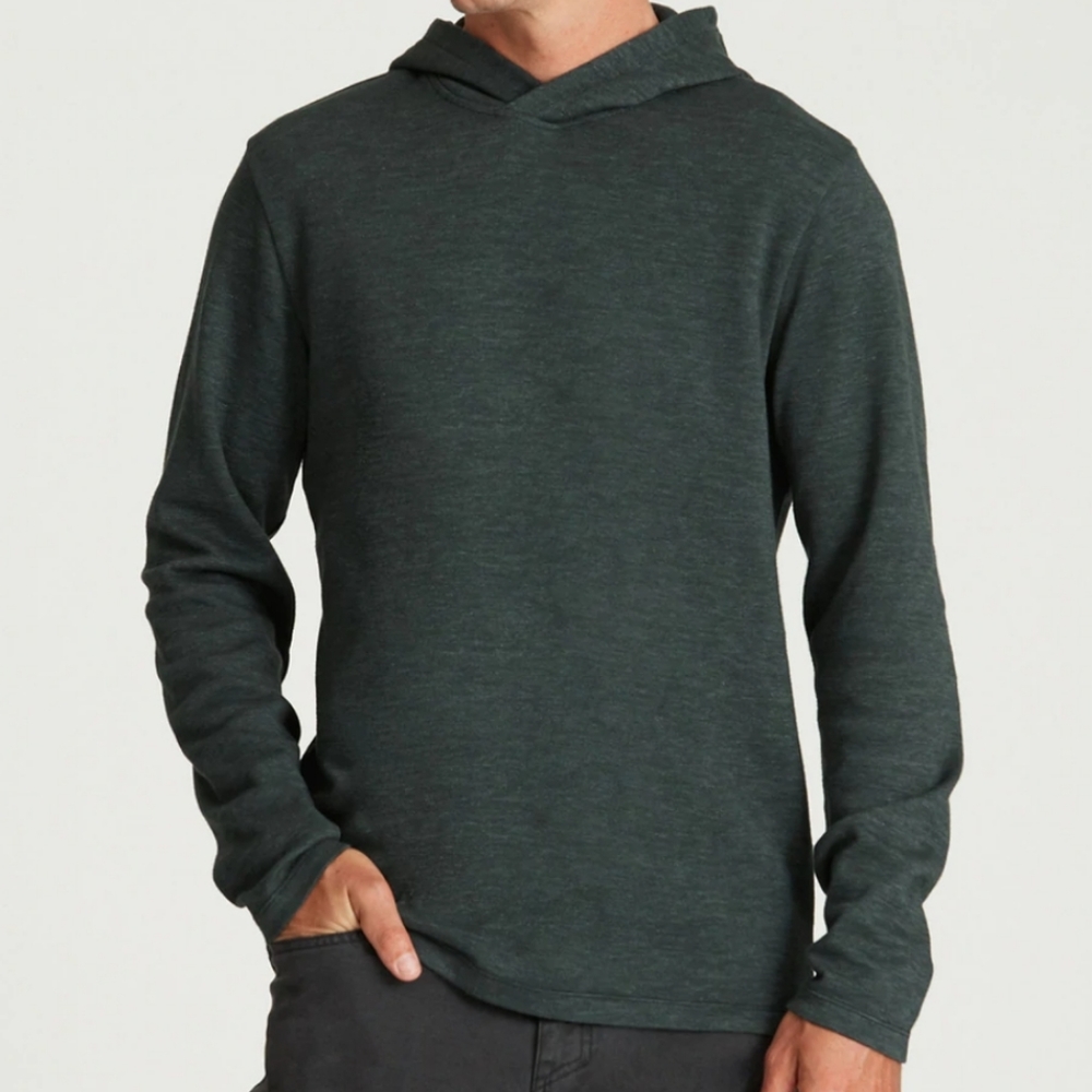 AETHER Men's Pique Hoodie In Darkest Spruce Heather XXL.